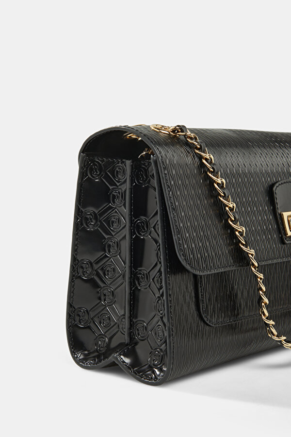 BLACK MONOGRAM LEATHER BAG 7