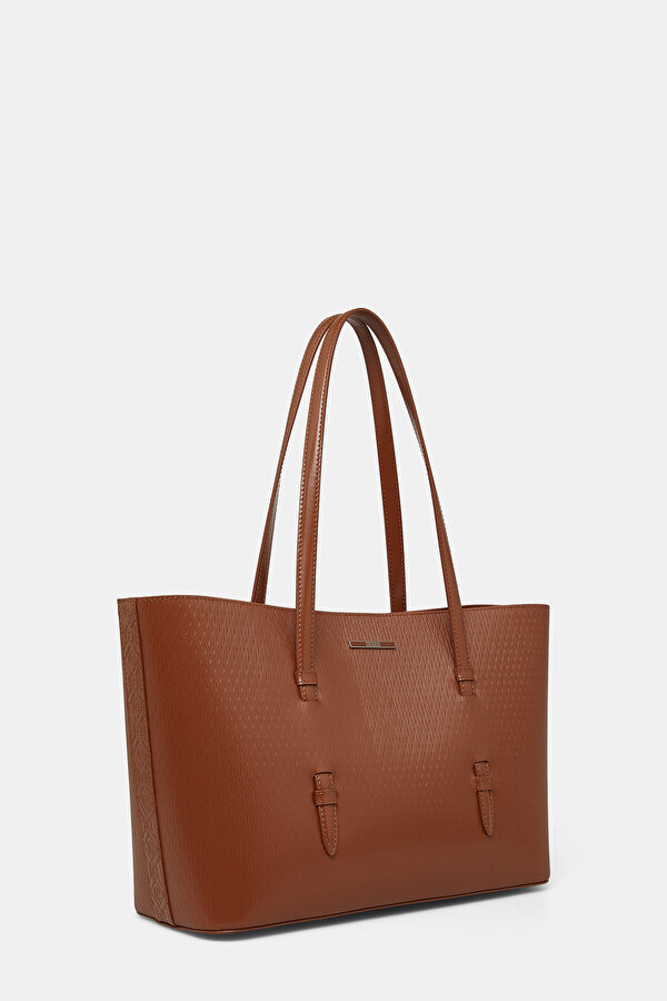 TAN MONOGRAM LEATHER BAG 2