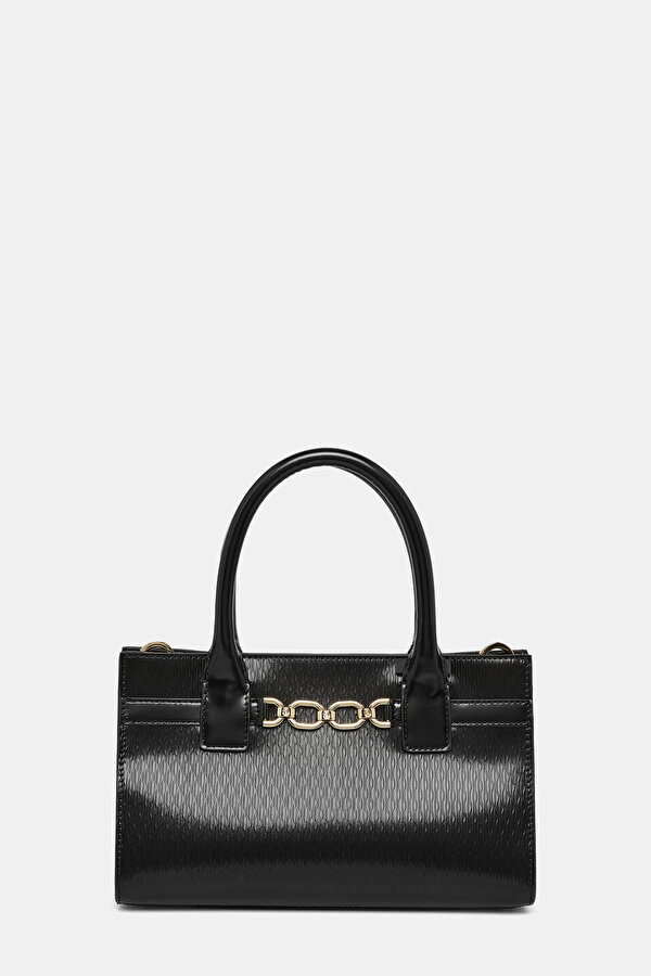 BLACK MONOGRAM LEATHER BAG