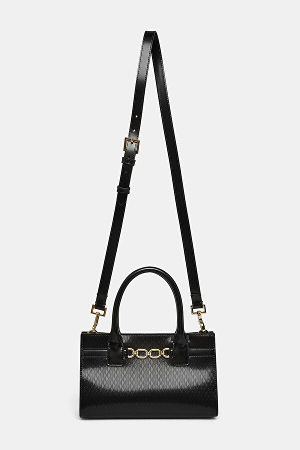BLACK MONOGRAM LEATHER BAG 2