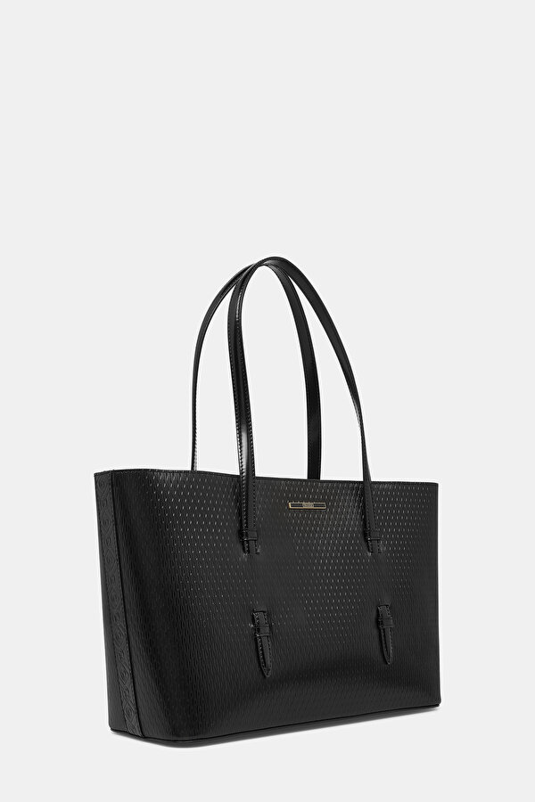 BLACK MONOGRAM LEATHER BAG 2