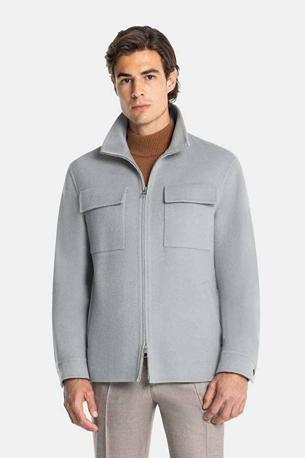 LIGHT BLUE CASHMERE COAT