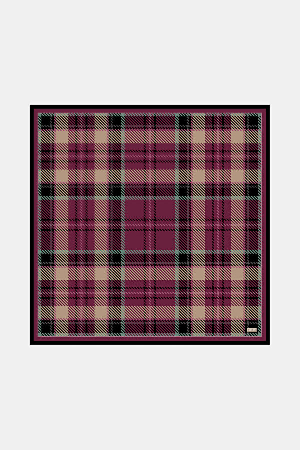 BORDO EKOSE TWILL EŞARP
