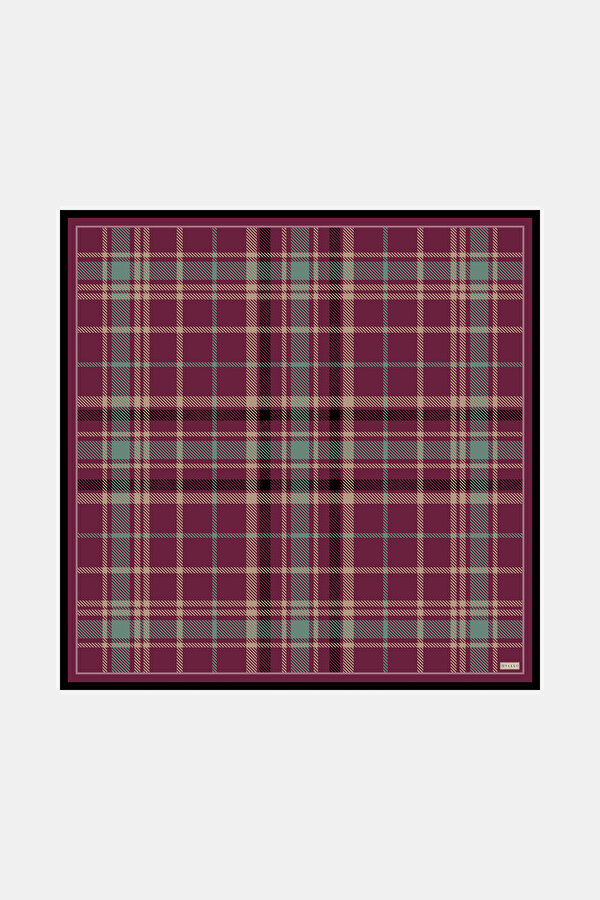 BORDO EKOSE TWILL EŞARP