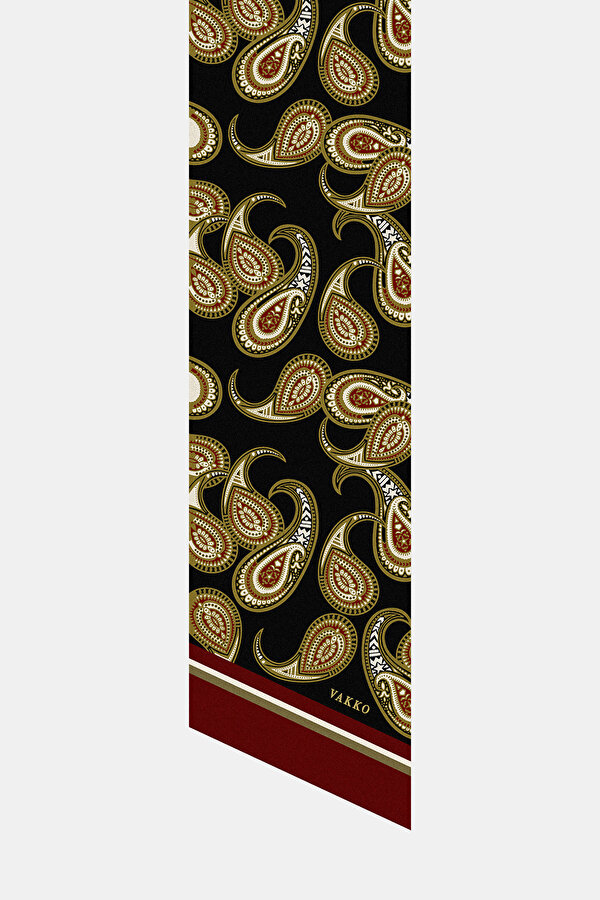 SİYAH ŞAL DESENLİ TWILL FULAR