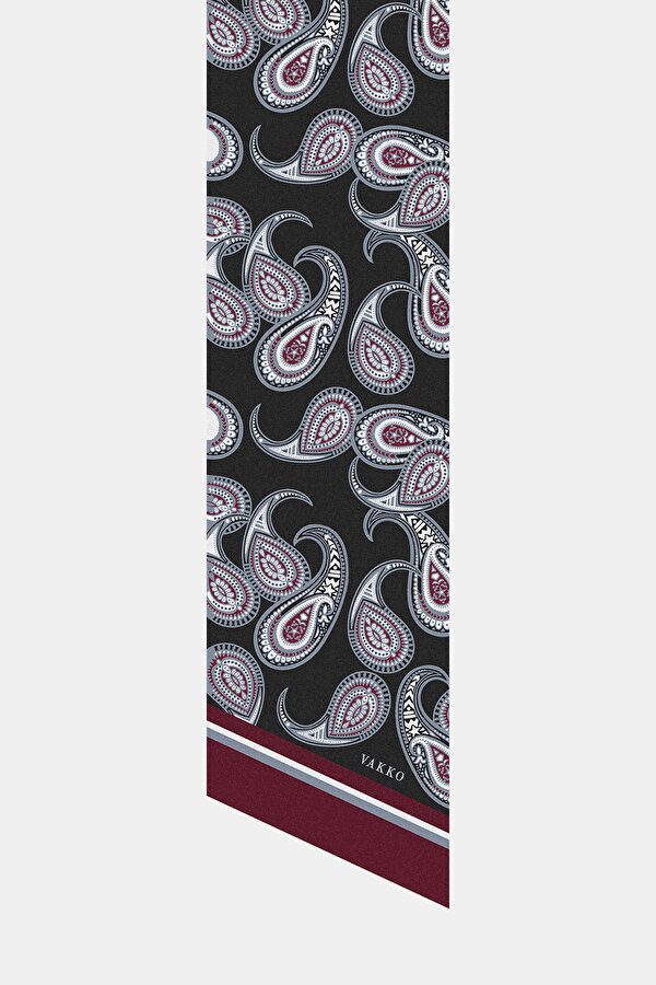 ANTRASİT ŞAL DESENLİ TWILL FULAR