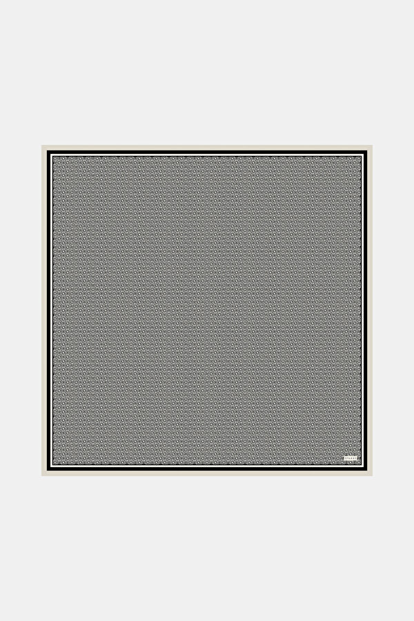 ECRU MONOGRAM TWILL SCARF
