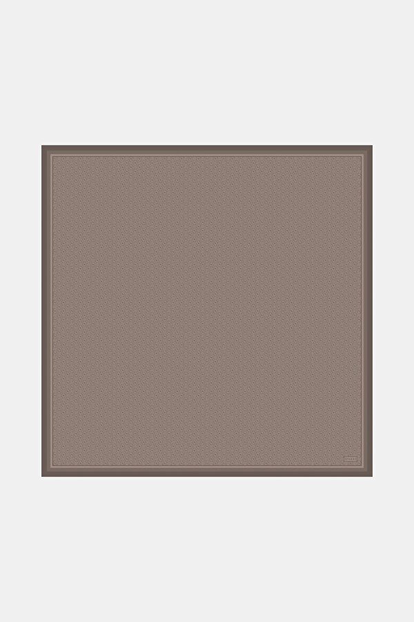 DARK MINK MONOGRAM TWILL SCARF