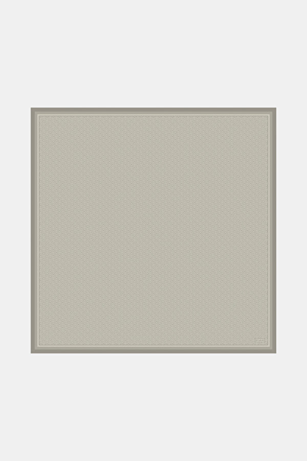 SAND MONOGRAM TWILL SCARF