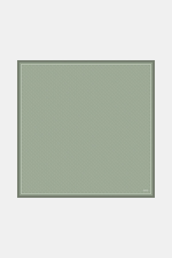 AÇIK YEŞİL MONOGRAM TWILL EŞARP