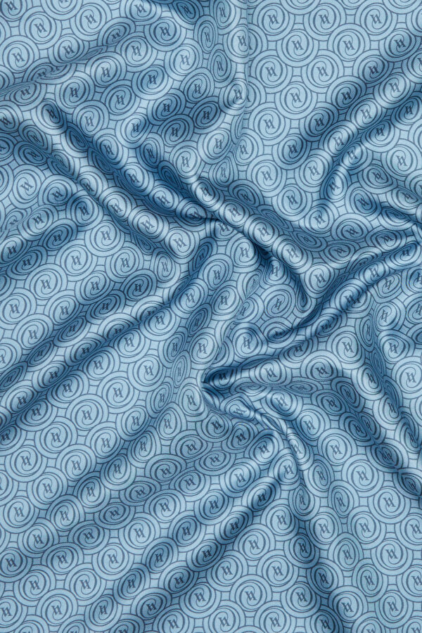 MAVİ MONOGRAM TWILL ŞAL 2
