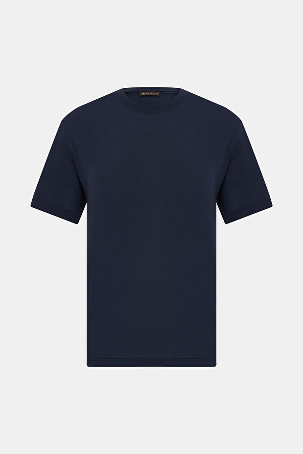 NAVY BLUE BASIC / ROUND NECKLINE SHORT SLEEVE TSHIRT