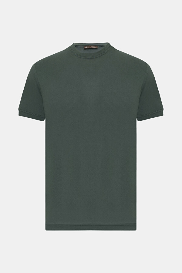 GREEN BASIC / ROUND NECKLINE SHORT SLEEVE TSHIRT