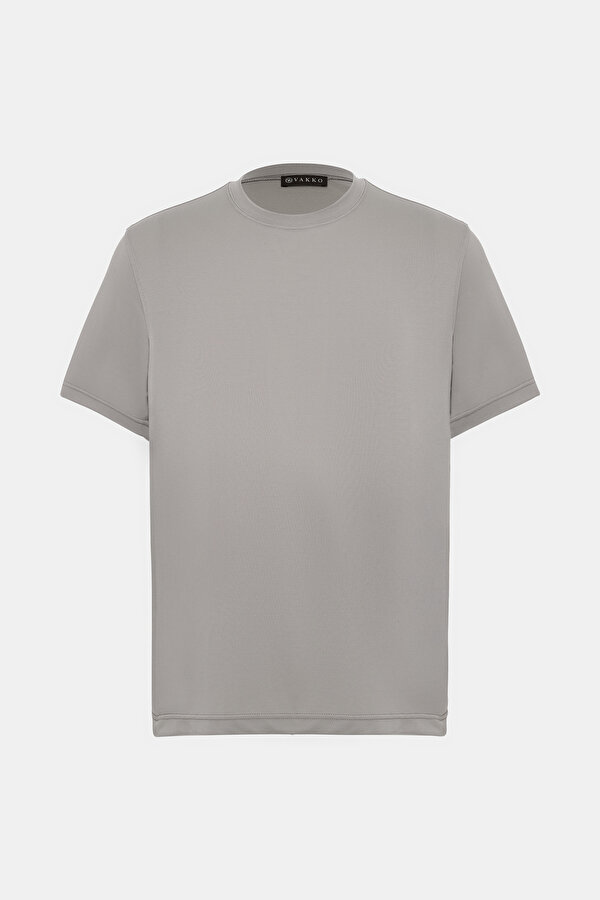 SMOKED BASIC / ROUND NECKLINE SHORT SLEEVE TSHIRT