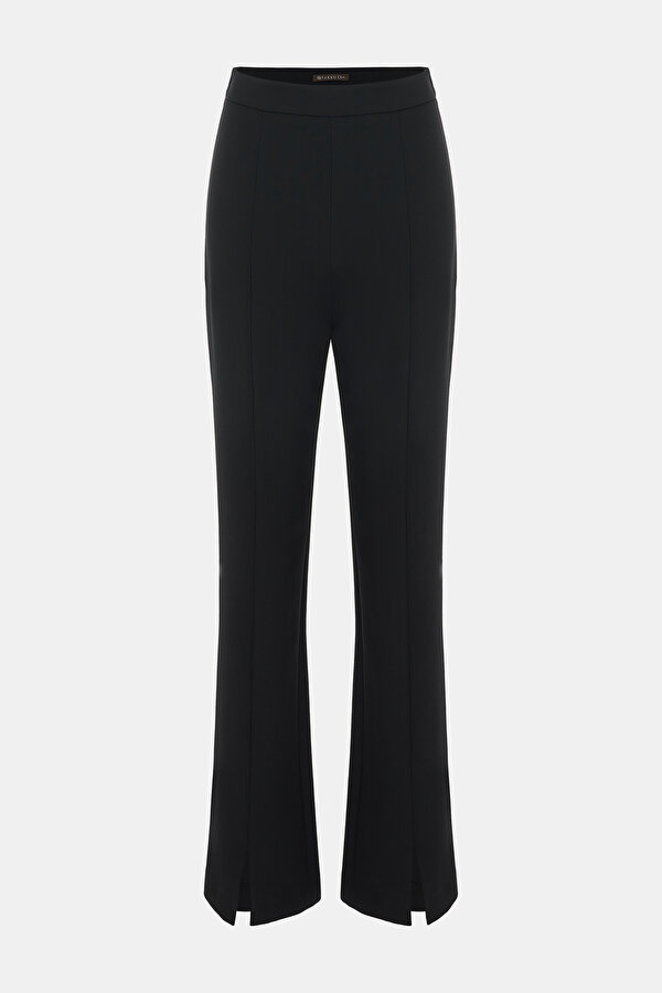 BLACK STRAIGHT CUT TROUSERS