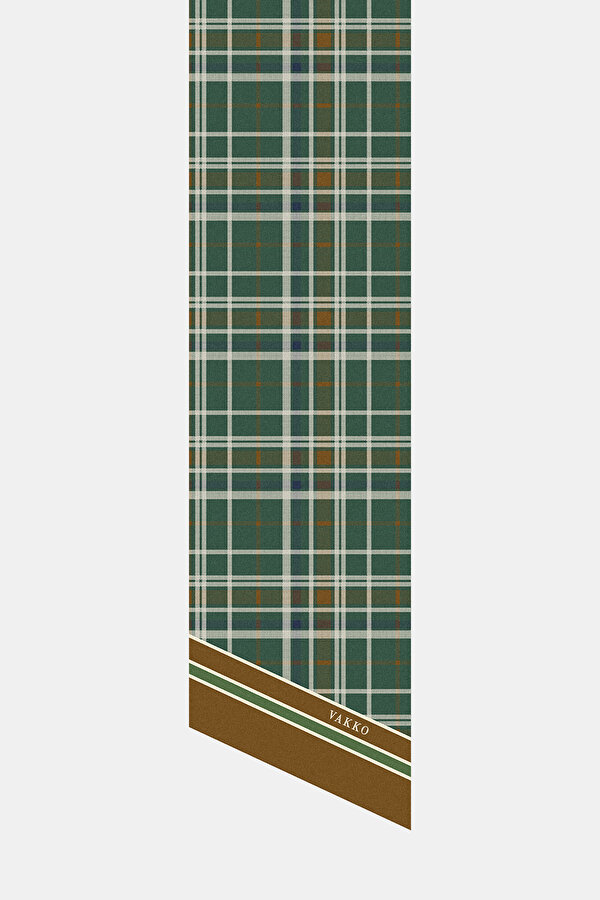YEŞİL ÇİÇEK DESENLİ TWILL FULAR