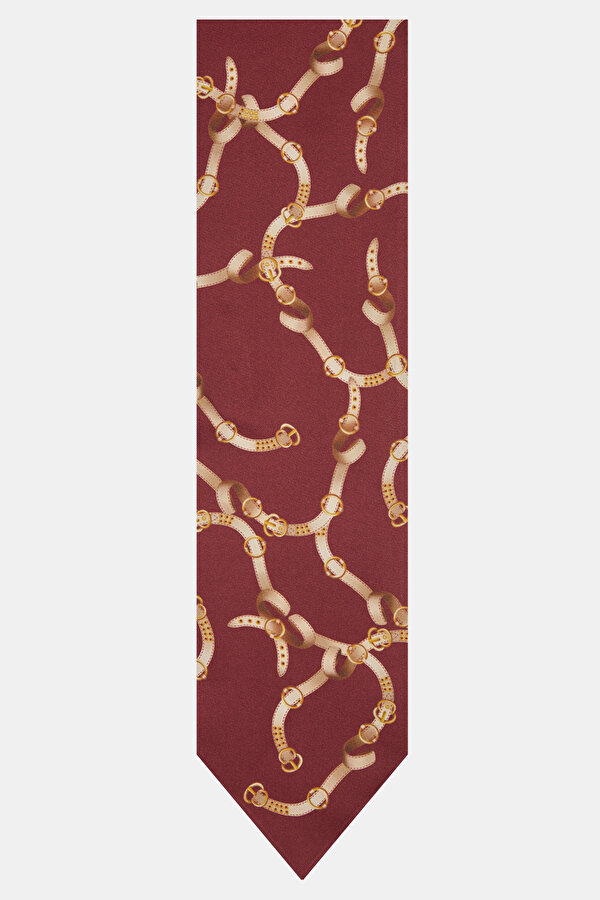 MAROON FLORAL PATTERN TWILL FOULARD 2