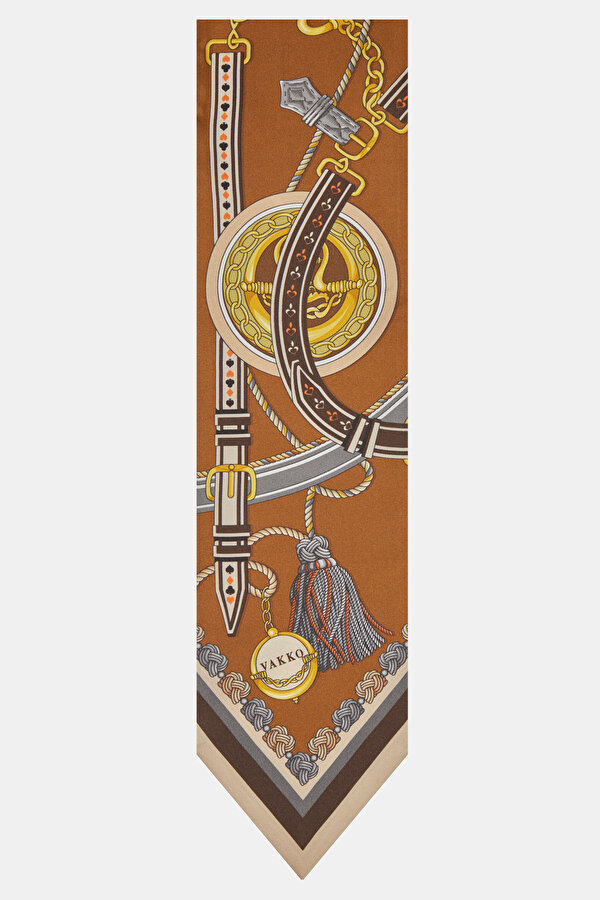 CARAMEL OBJECT DESIGN TWILL FOULARD