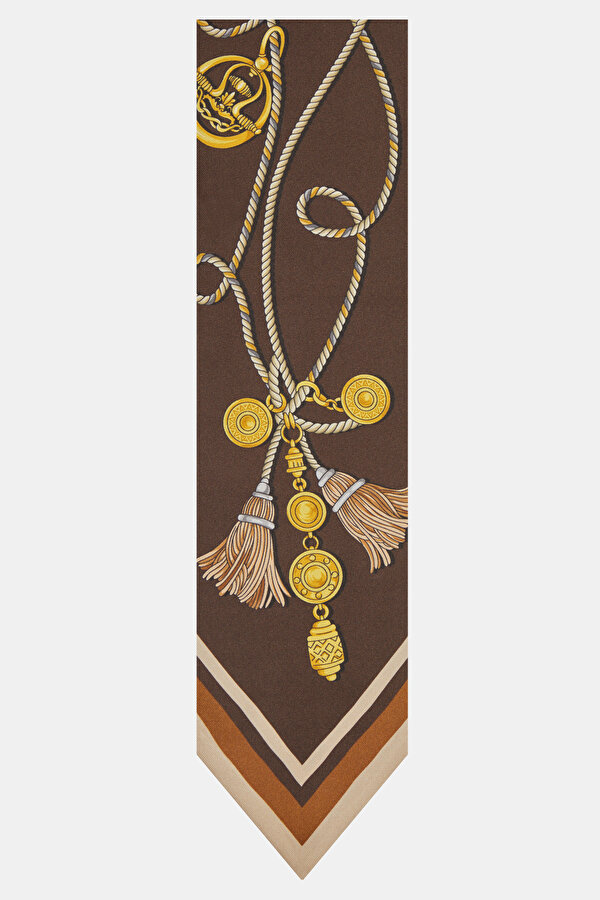 CARAMEL OBJECT DESIGN TWILL FOULARD 2