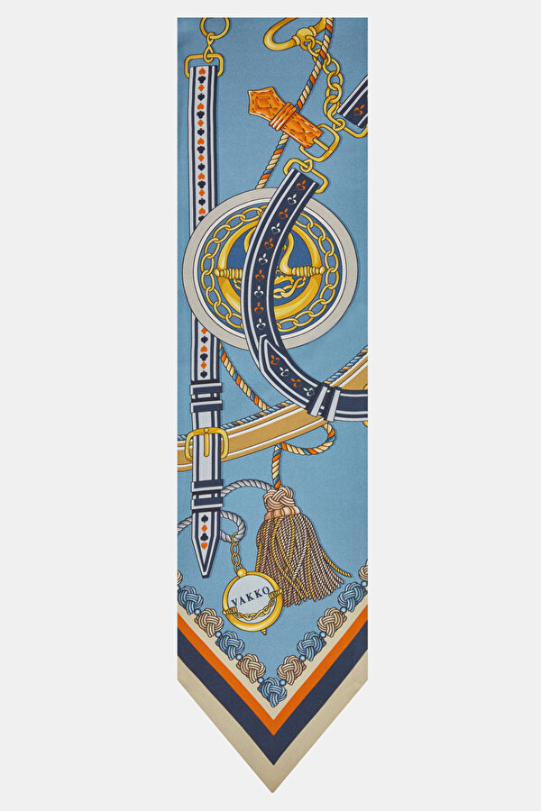 BLUE OBJECT DESIGN TWILL FOULARD 2