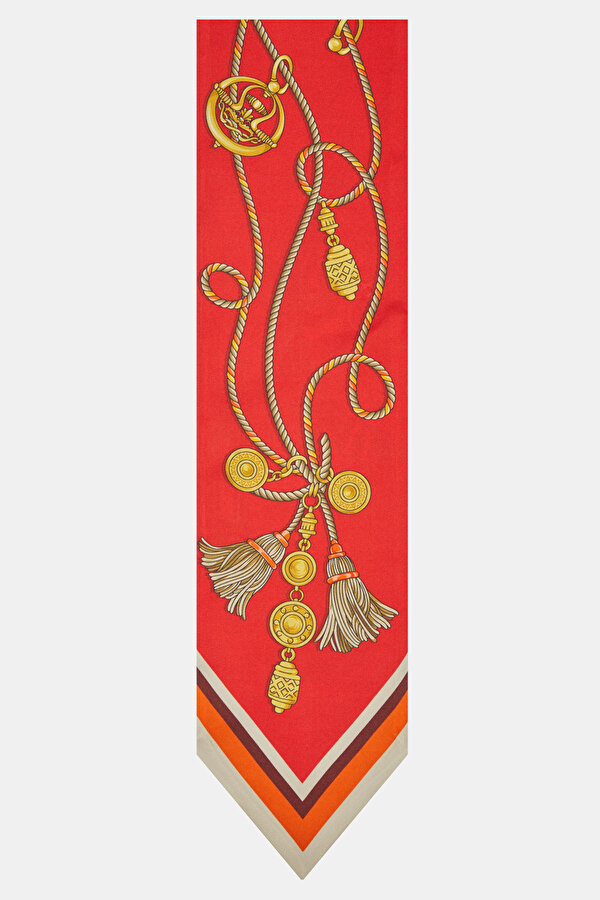 BEIGE OBJECT DESIGN TWILL FOULARD 2