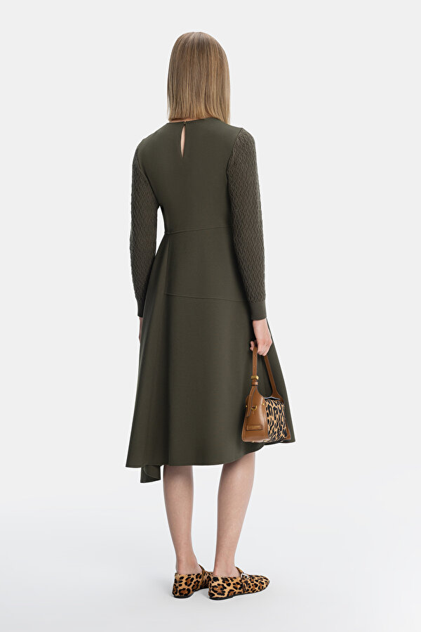 KHAKI LONG SLEEVE DRESS 2