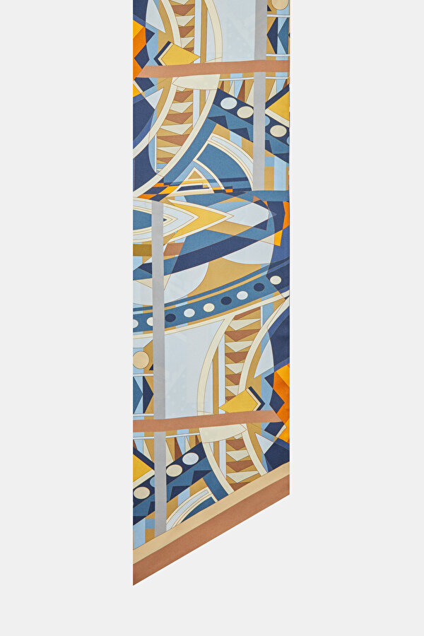 LACİVERT GEOMETRİK DESENLİ TWILL FULAR 2