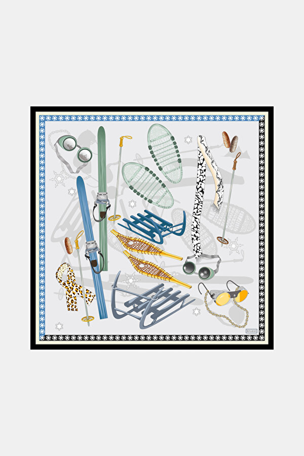 GÜMÜŞ OBJE DESENLİ TWILL GAVROŞ