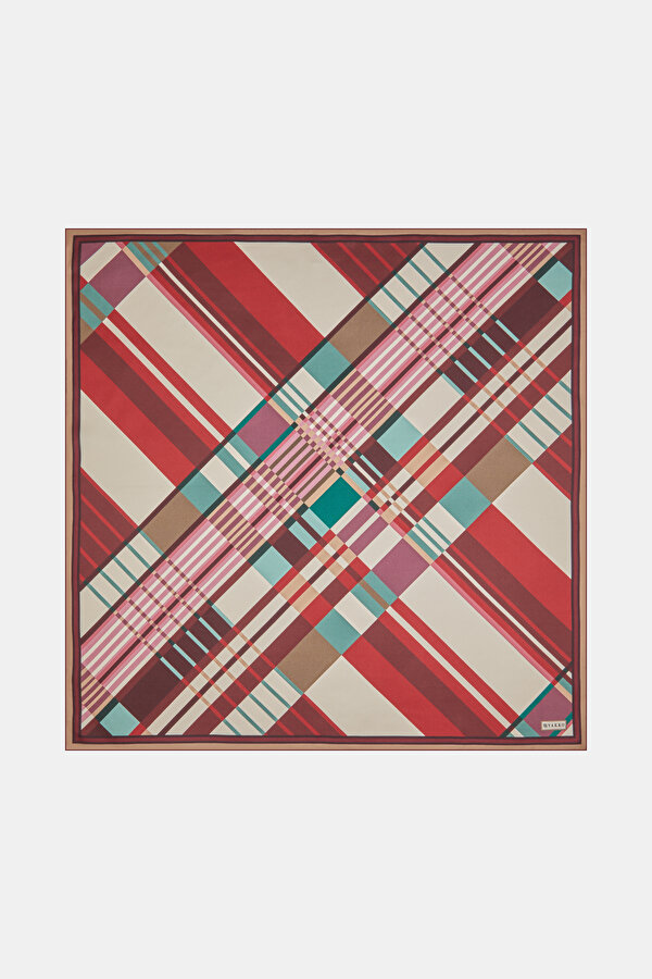 BORDO GEOMETRİK DESENLİ TWILL GAVROŞ