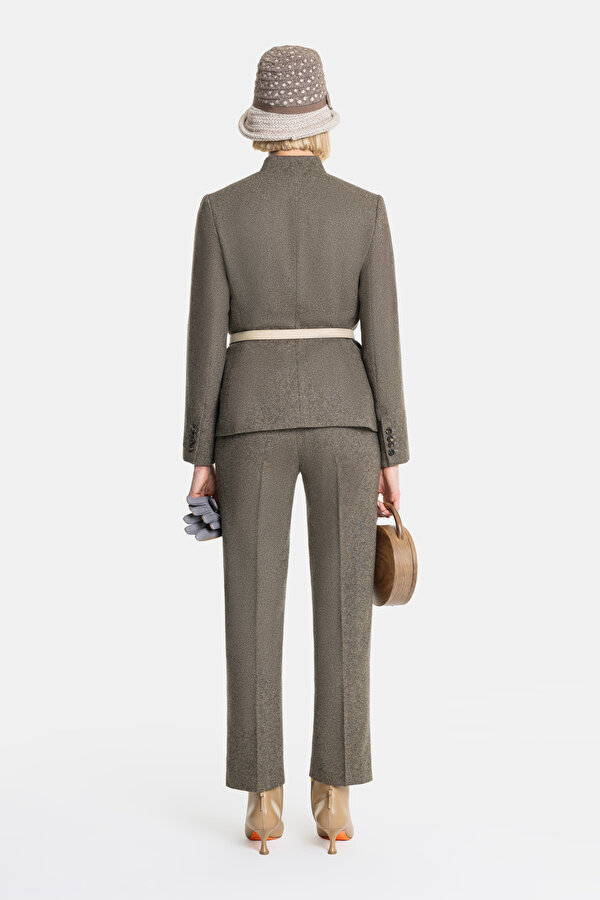 BEIGE MANDARIN COLLAR JACKET 6