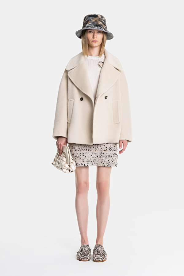 BEIGE REEFER JACKET