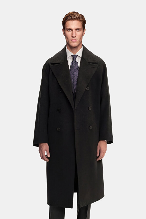 SMOKED WOOL/CASHMERE TOPCOAT