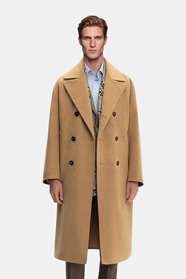 CAMEL WOOL/CASHMERE TOPCOAT