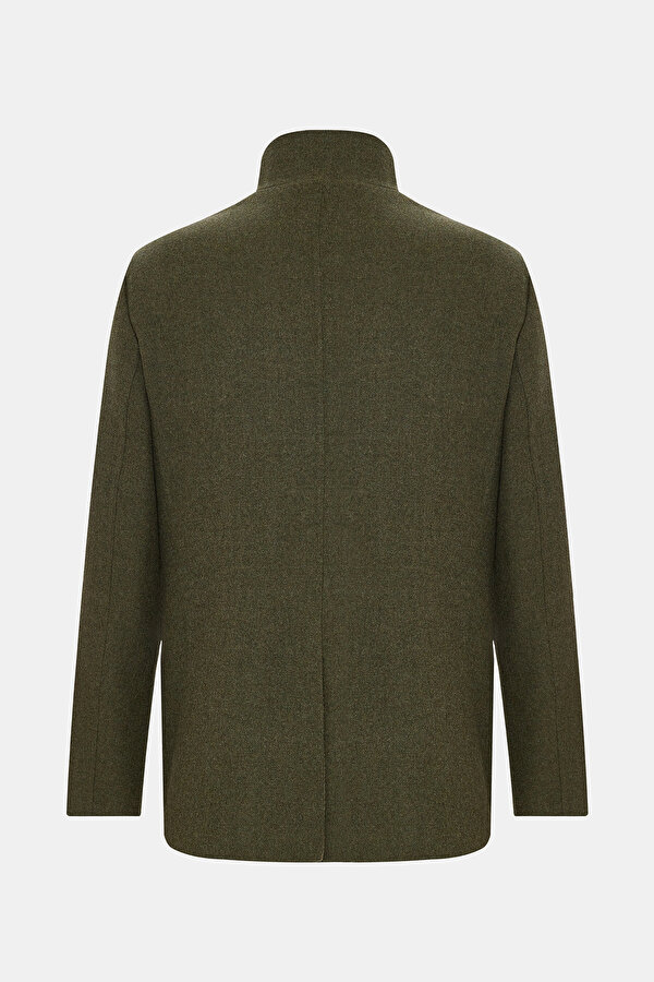 LIGHT KHAKI UPRIGHT COLLAR JACKET 2