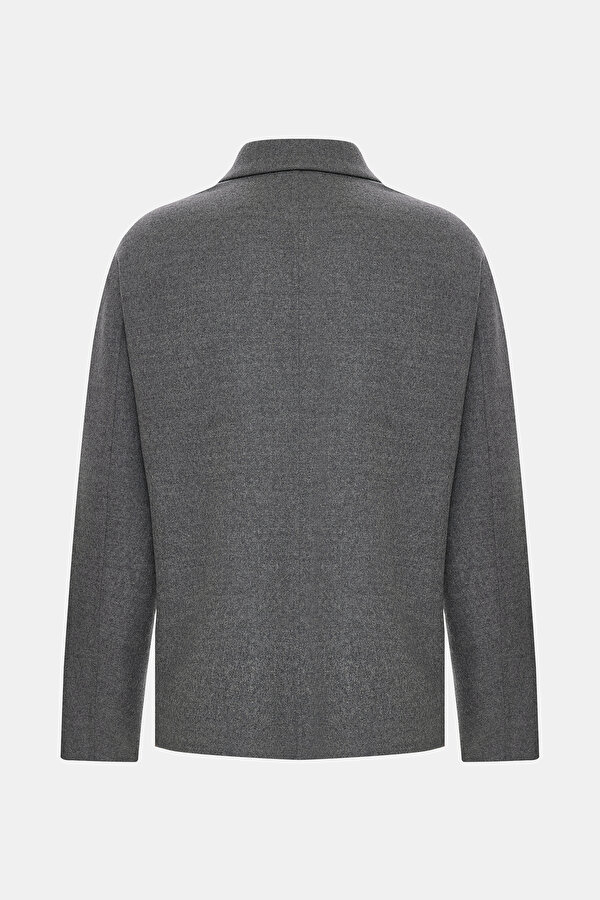 GREY WOOL ELASTANE COAT 2