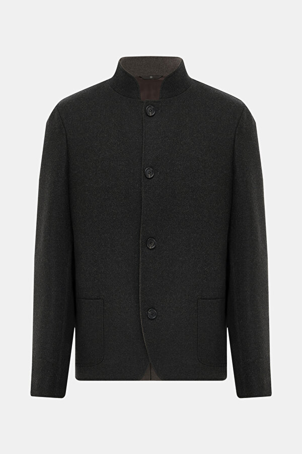 SMOKED UPRIGHT COLLAR JACKET