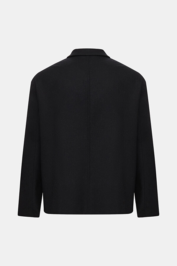 BLACK WOOL ELASTANE COAT 2