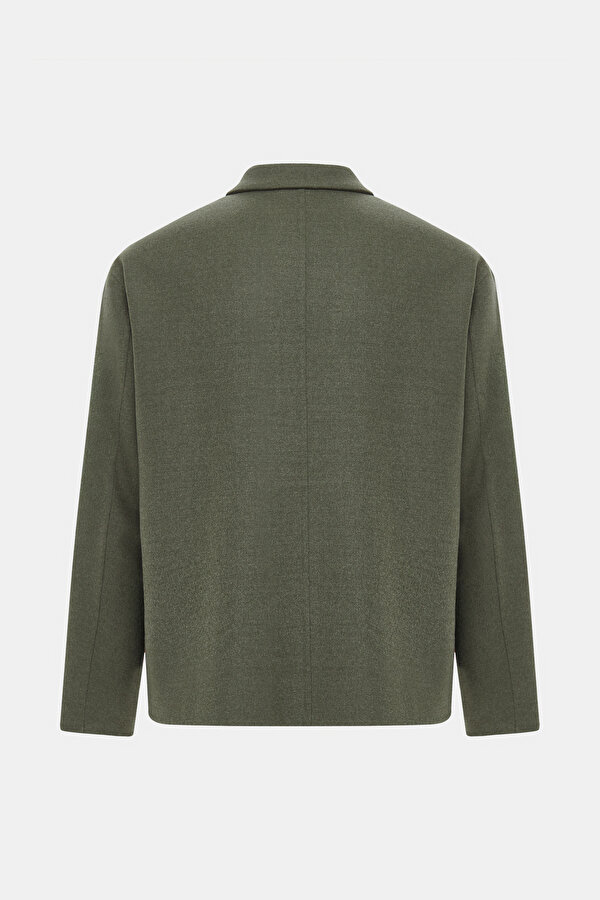 LIGHT KHAKI WOOL ELASTANE COAT 7