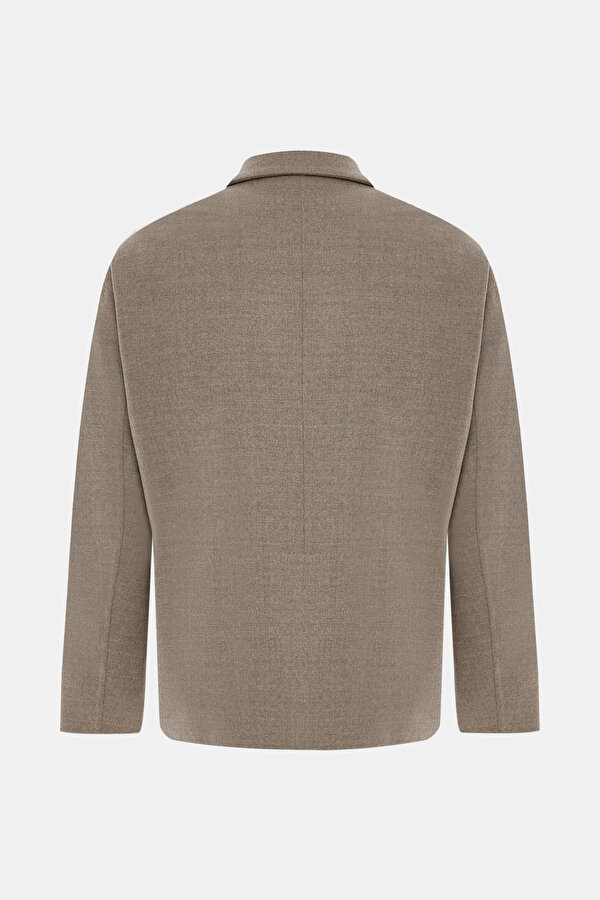 LIGHT BEIGE WOOL ELASTANE COAT 2