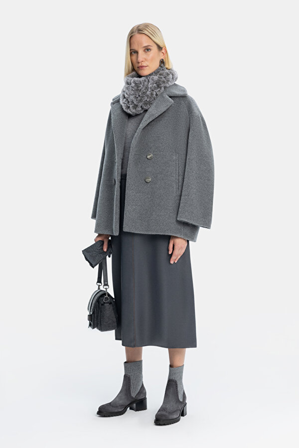 GREY REEFER JACKET
