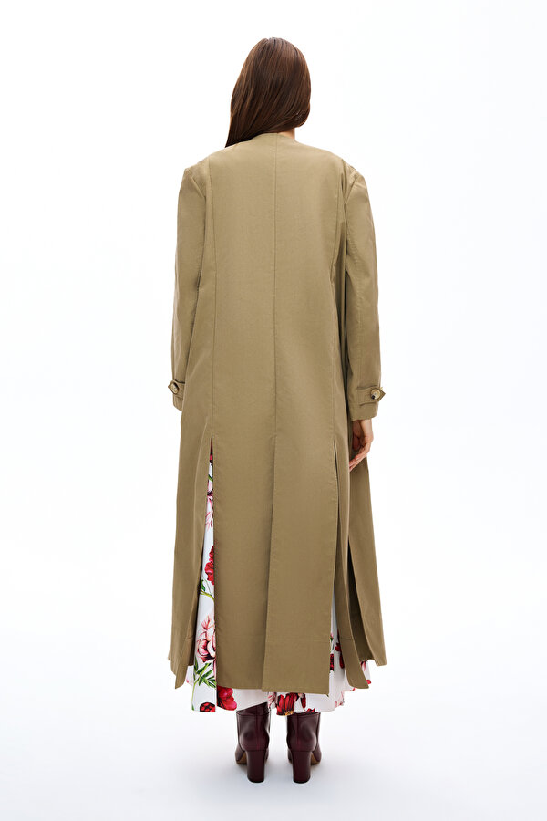 STONE COLOR TRENCH COAT 2