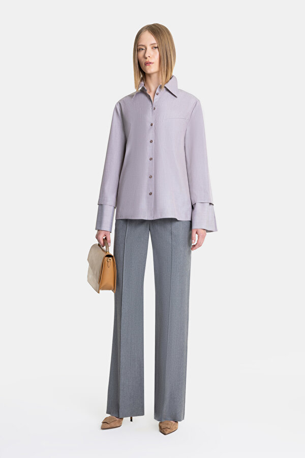 GREY STRAIGHT CUT TROUSERS