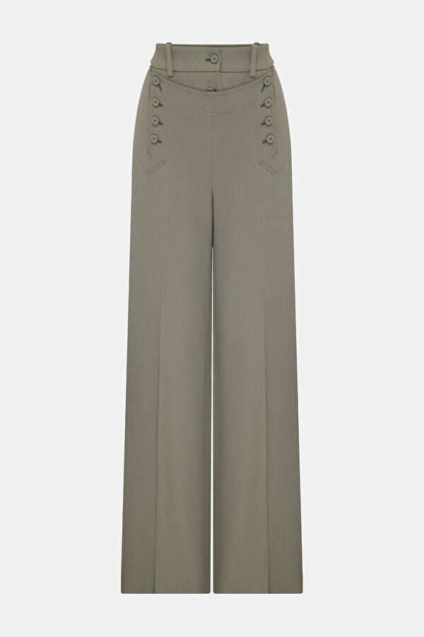 LIGHT GREEN WIDE LEG TROUSERS