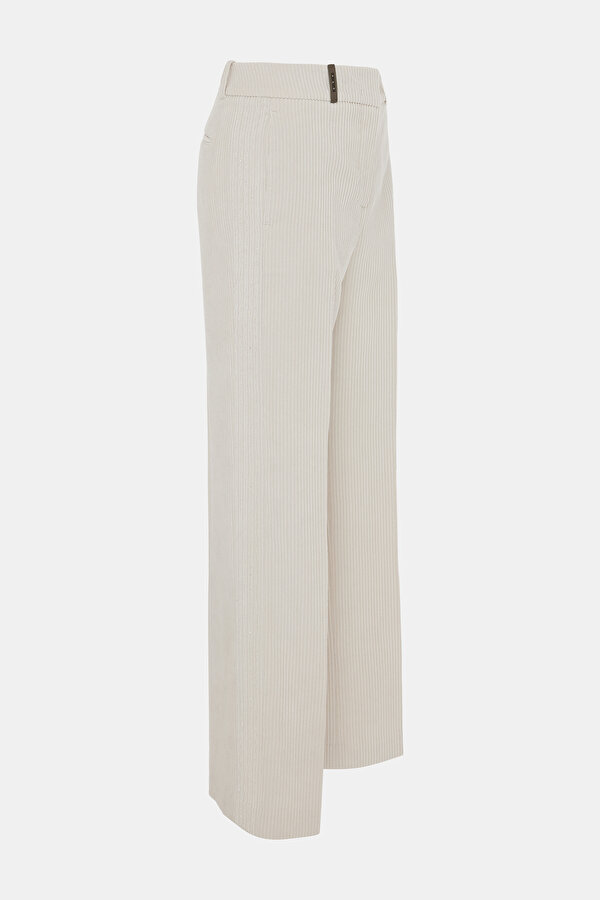 ECRU WIDE LEG TROUSERS 7