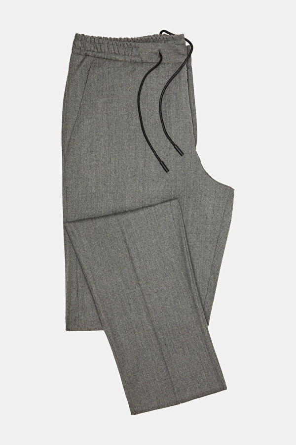 GREY FLANNEL MELANGE TROUSERS 6