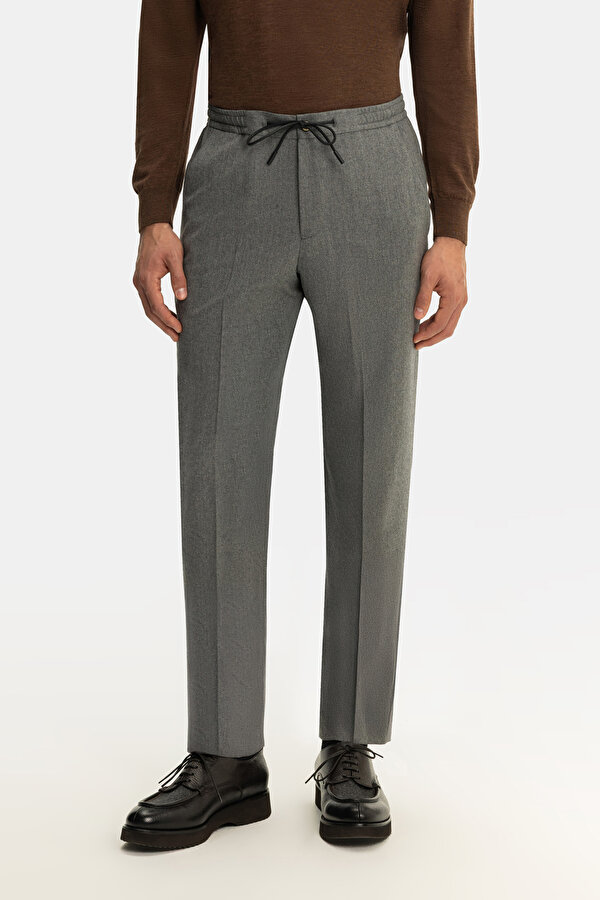 GREY FLANNEL MELANGE TROUSERS 2
