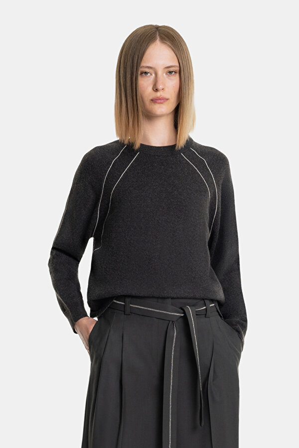BROWN BASIC / ROUND NECKLINE TRICOT