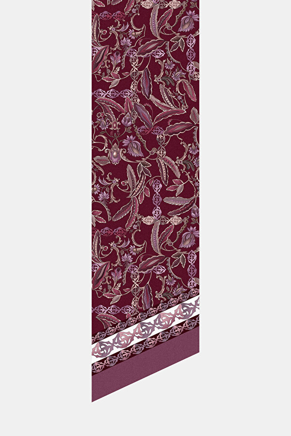 MAROON FLORAL PATTERN TWILL FOULARD 2