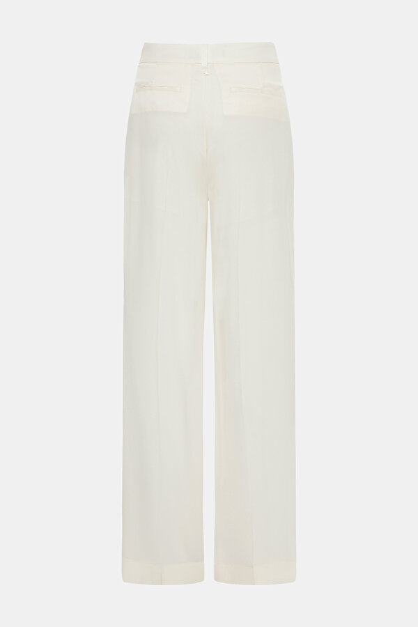 ECRU WIDE LEG TROUSERS 6