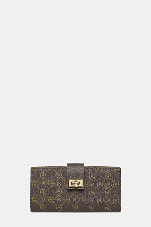 BEIGE MONOGRAM LEATHER WALLET